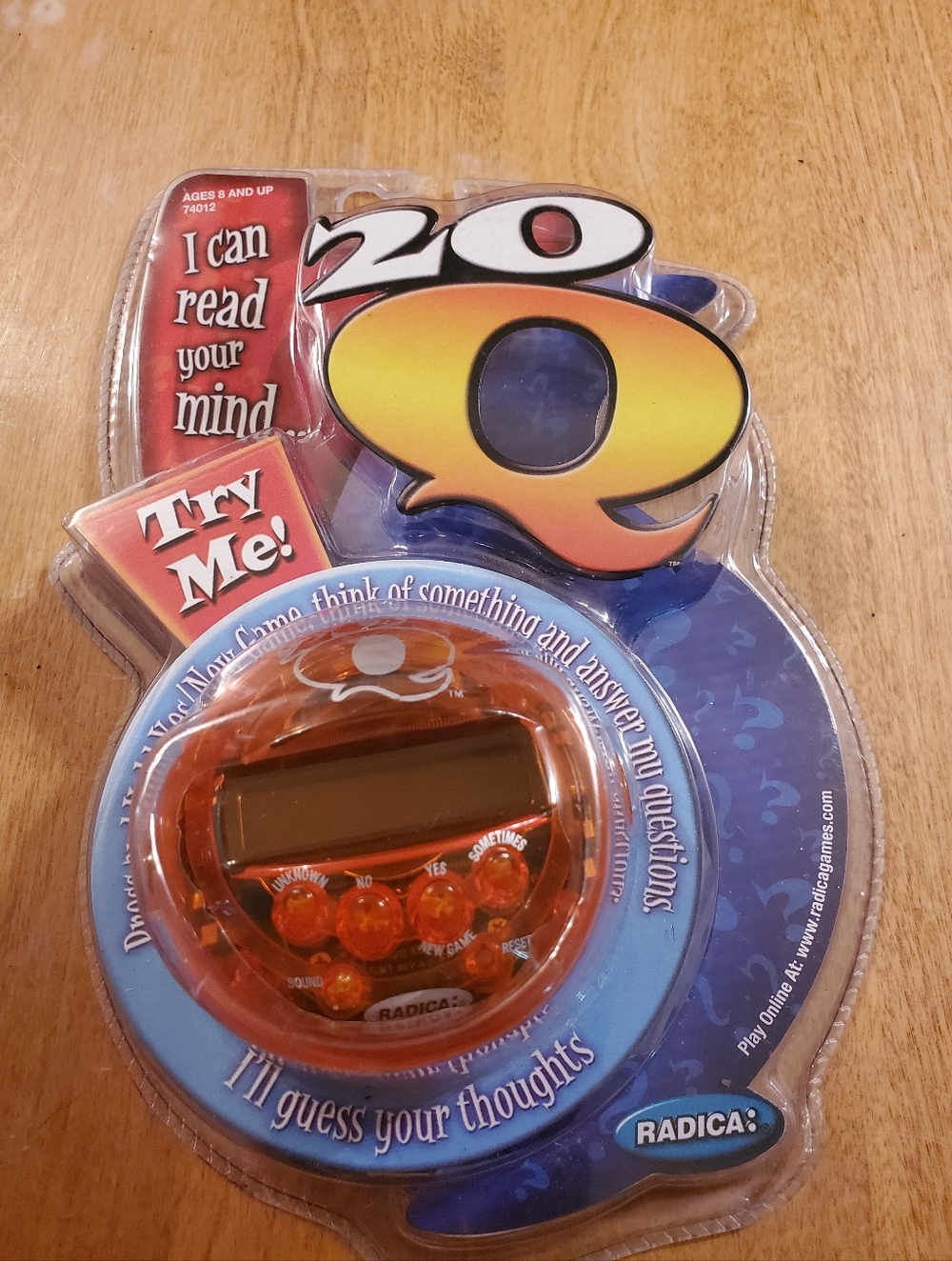 20 Q Radica Handheld Electronic Game Orange Color Toy 2003 Retro NIP New Sealed